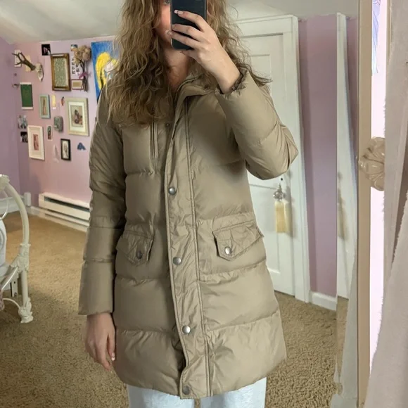 Ralph Lauren Tan Puffer Jacket with belt - Picture 1 of 6